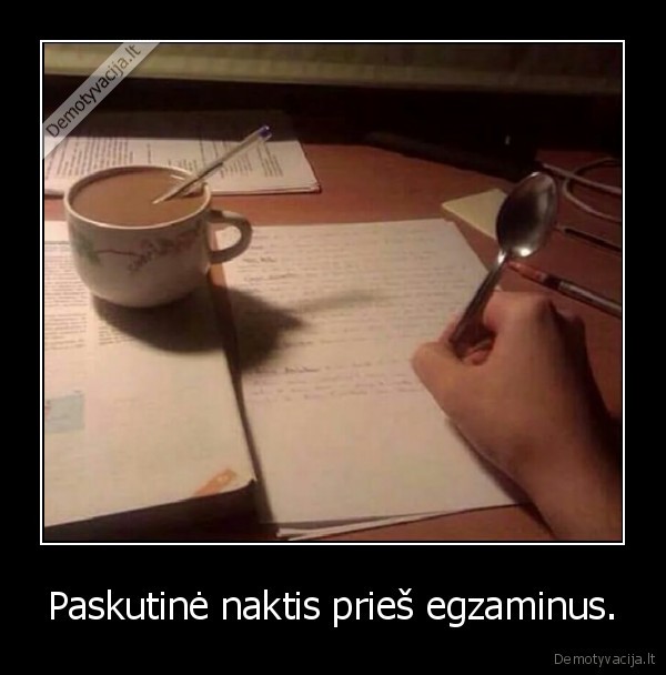 Paskutinė naktis prieš egzaminus.