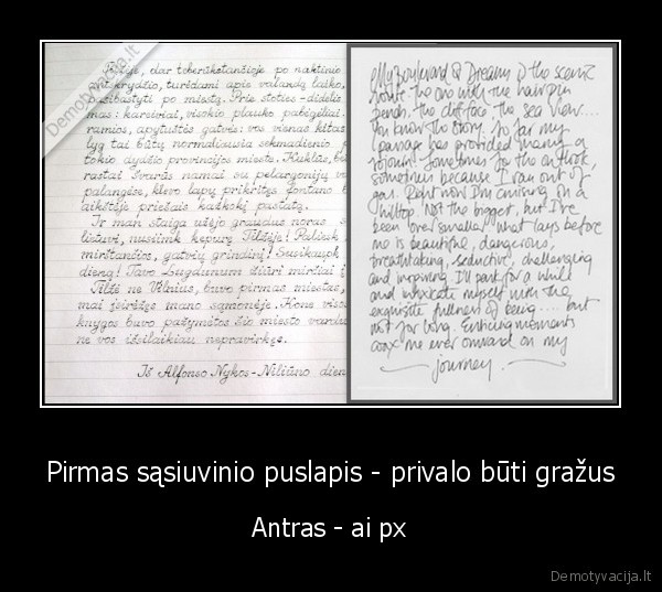 Pirmas sąsiuvinio puslapis - privalo būti gražus