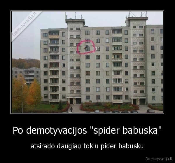 Po demotyvacijos &quot;spider babuska&quot;