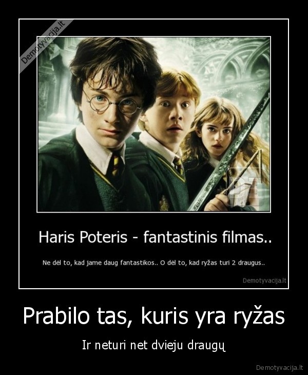 ryzas, haris, poteris, draugai, prabilti