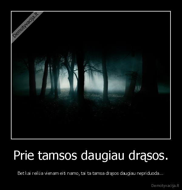 Prie tamsos daugiau drąsos.