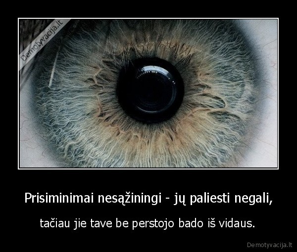 Prisiminimai nesąžiningi - jų paliesti negali,