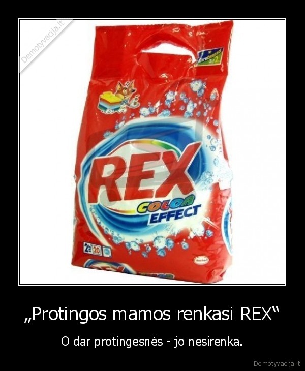 „Protingos mamos renkasi REX“
