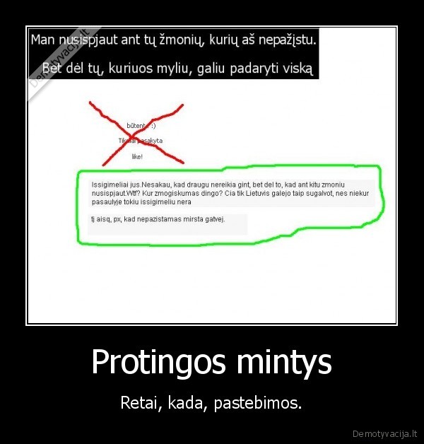 pagalvok, pries, sakydamas
