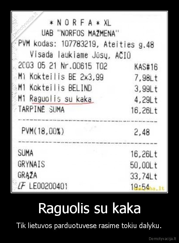 Raguolis su kaka