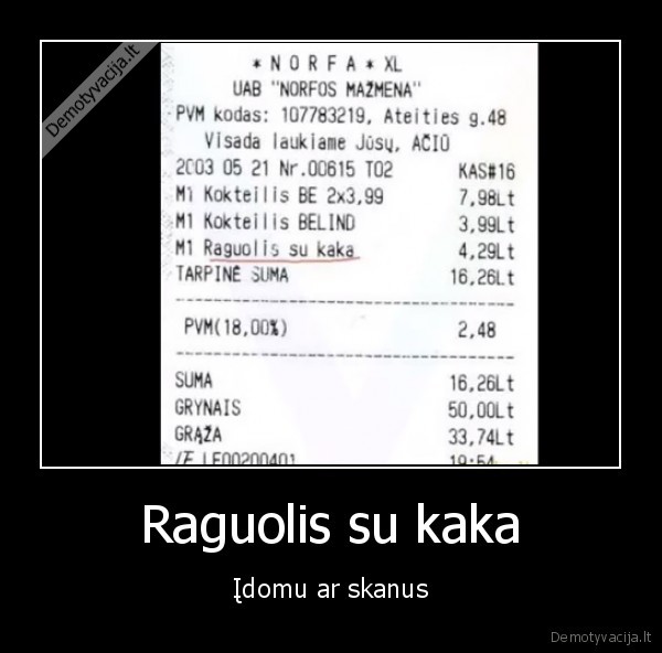 Raguolis su kaka