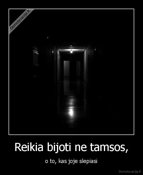 Reikia bijoti ne tamsos,