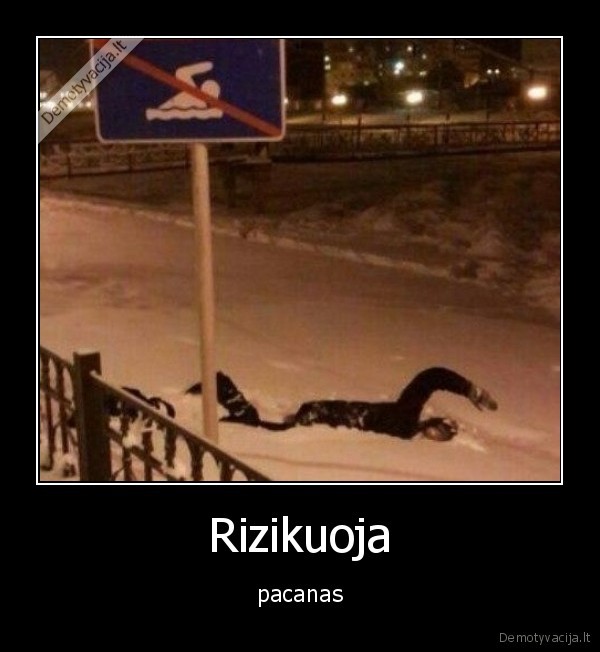 rizikuoti,plaukti,sniegas
