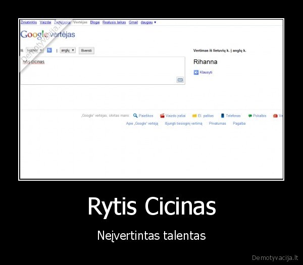 rytis, cicinas, rihanna
