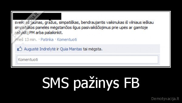 SMS pažinys FB