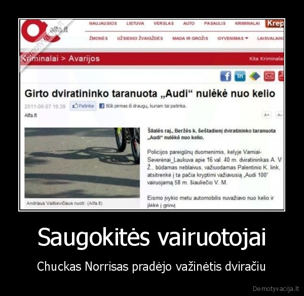 chuckas, norrisas,dviratis