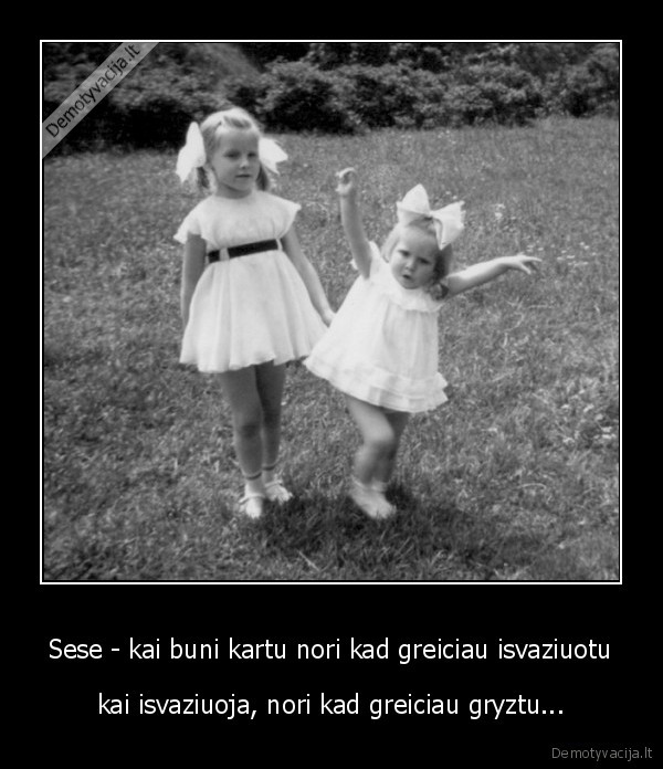 Sese - kai buni kartu nori kad greiciau isvaziuotu