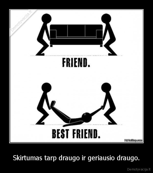Skirtumas tarp draugo ir geriausio draugo.