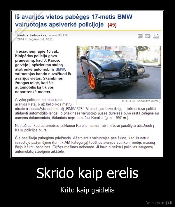bmw, avarija,nepilnametis, avarija