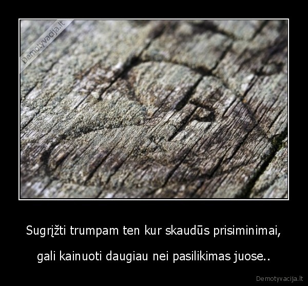Sugrįžti trumpam ten kur skaudūs prisiminimai,