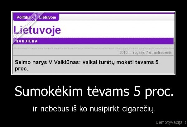 vaikai,tevai,cigaretes,rukyti,procentai,politikai
