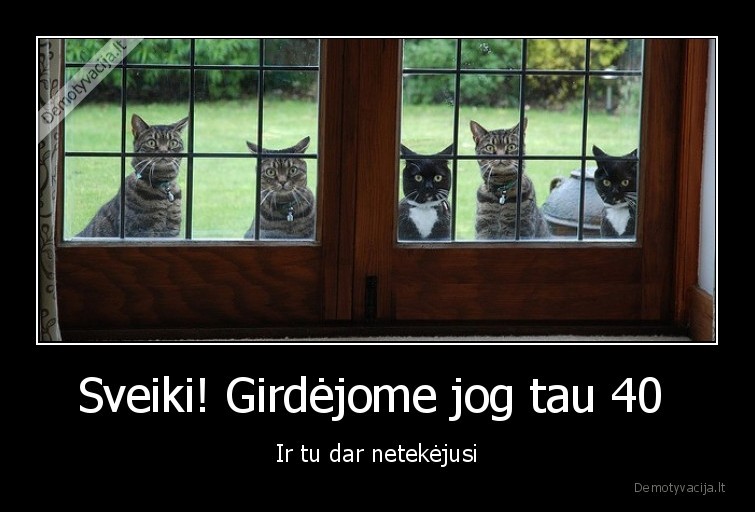 Sveiki! Girdėjome jog tau 40 
