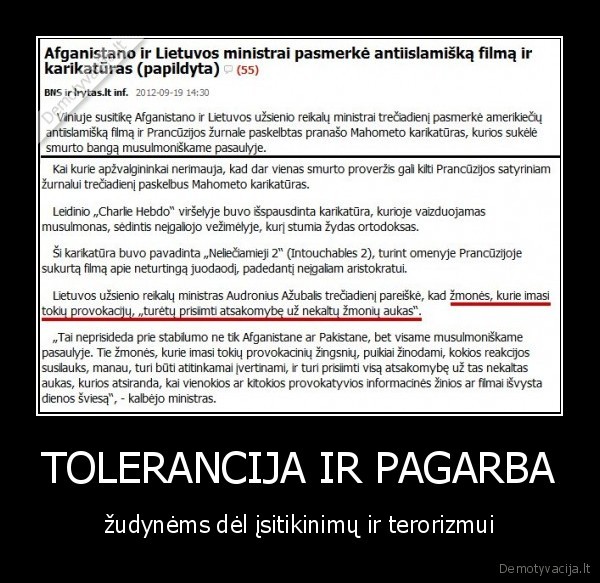 TOLERANCIJA IR PAGARBA