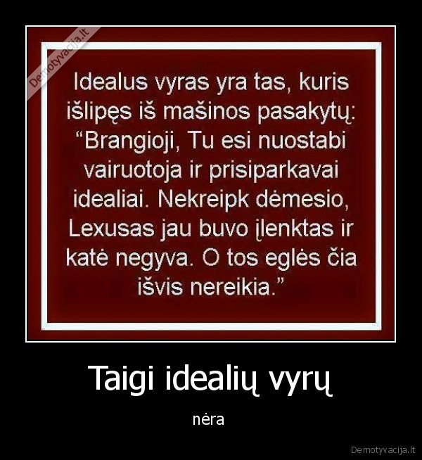 Taigi idealių vyrų