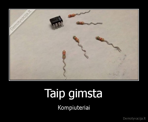 kompiuterio, gimimas,gimdymas