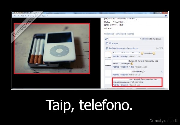 Taip, telefono.