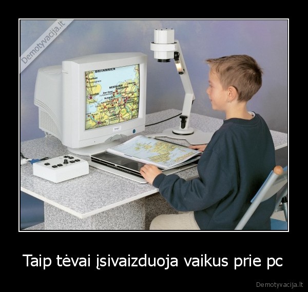 vaikai,pc,tevai