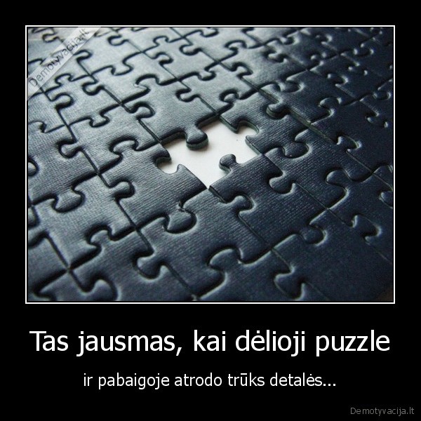 Tas jausmas, kai dėlioji puzzle