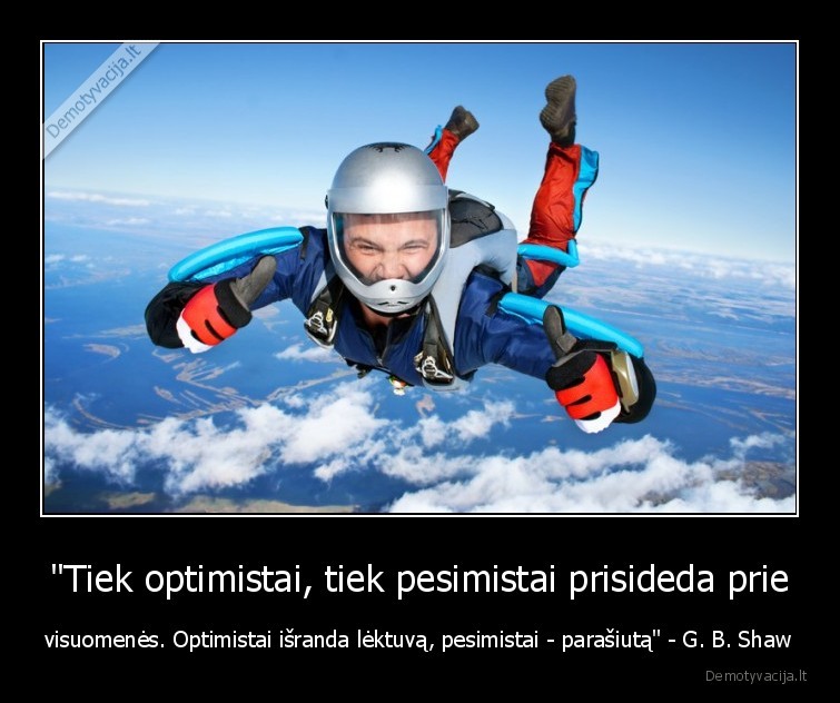 optimistai,pesimistai,lektuvas,parasiutas