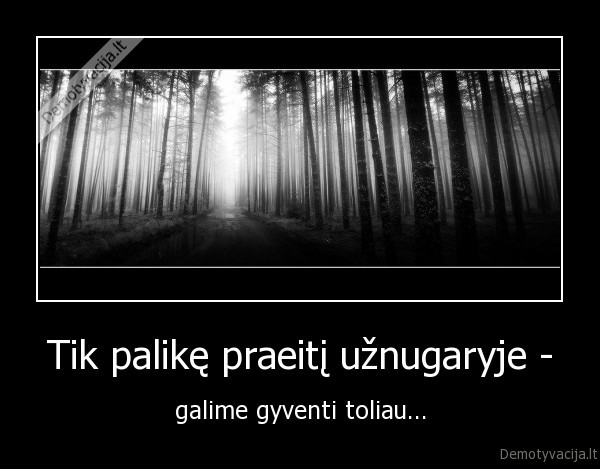Tik palikę praeitį užnugaryje -