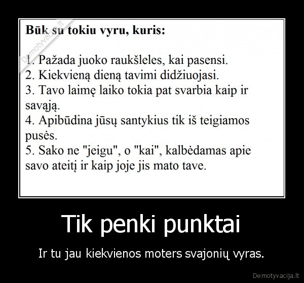 Tik penki punktai