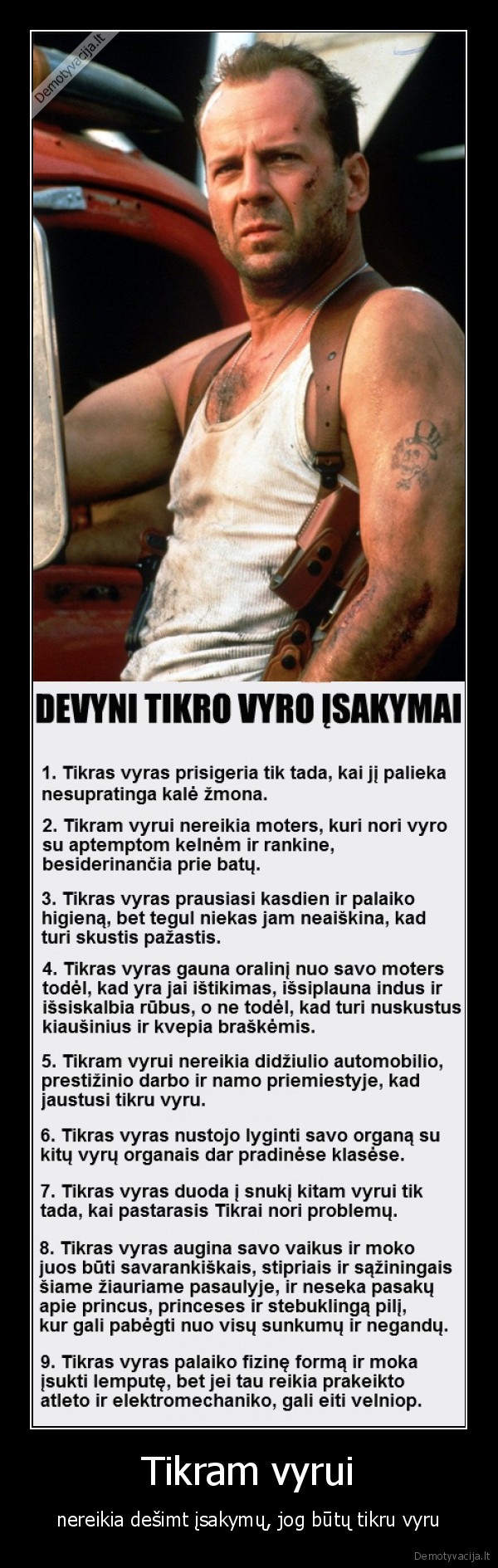 devyni,tikro,vyro,isakymai
