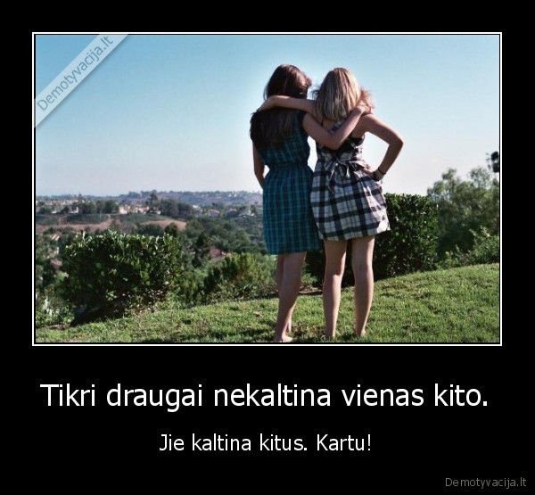Tikri draugai nekaltina vienas kito.