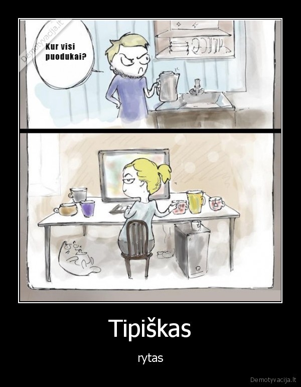 rytas,puodukai