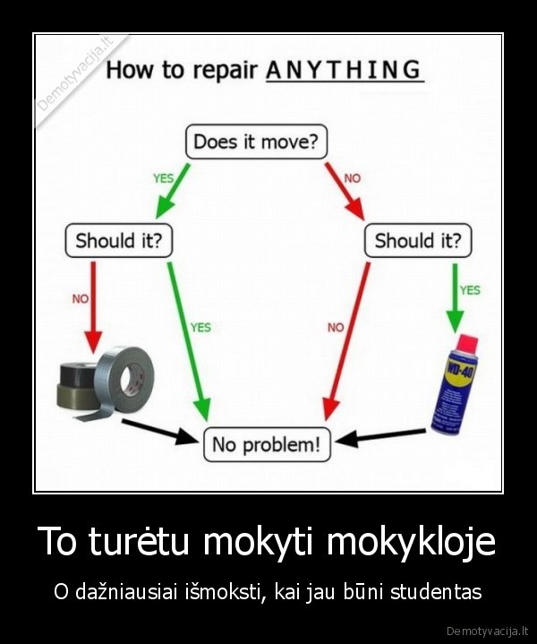 To turėtu mokyti mokykloje