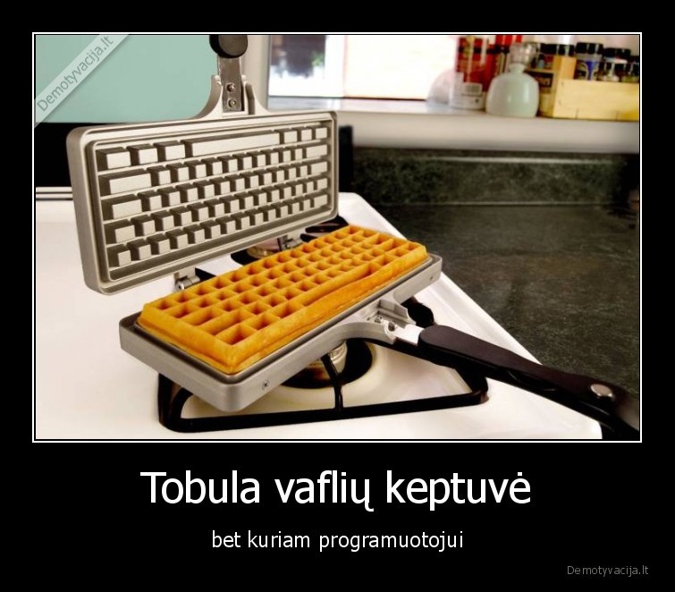 keptuve,programuotojas,klaviatura,vafliai
