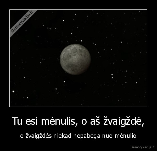 Tu esi mėnulis, o aš žvaigždė,