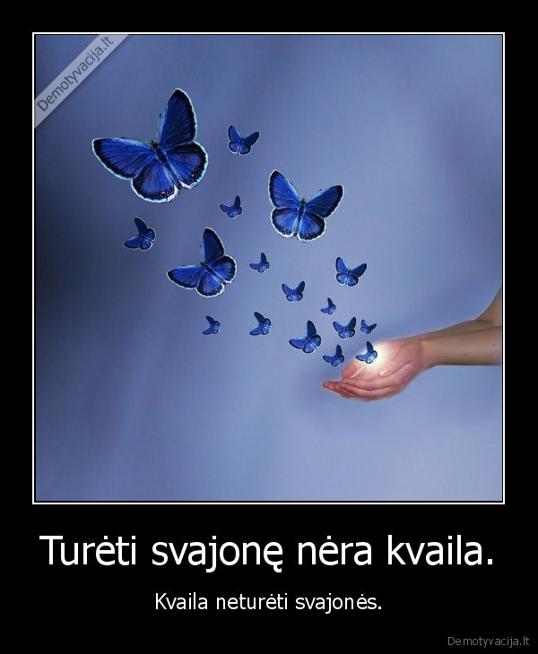 Turėti svajonę nėra kvaila.