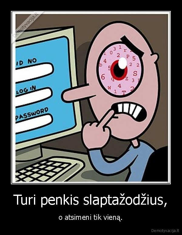 Turi penkis slaptažodžius,