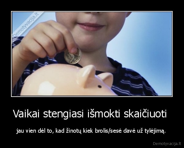 Vaikai stengiasi išmokti skaičiuoti 