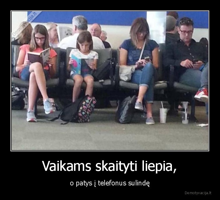 vaikams,skaityti,liepia,i, telefonus, sulinde,vaikai,tevai,ismanieji,knygos
