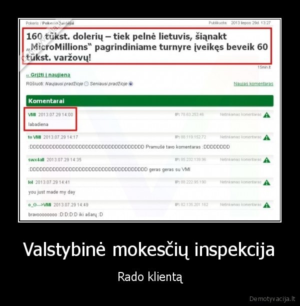 valstybine, mokesciu, inspekcija,vmi,pokeris,klientai