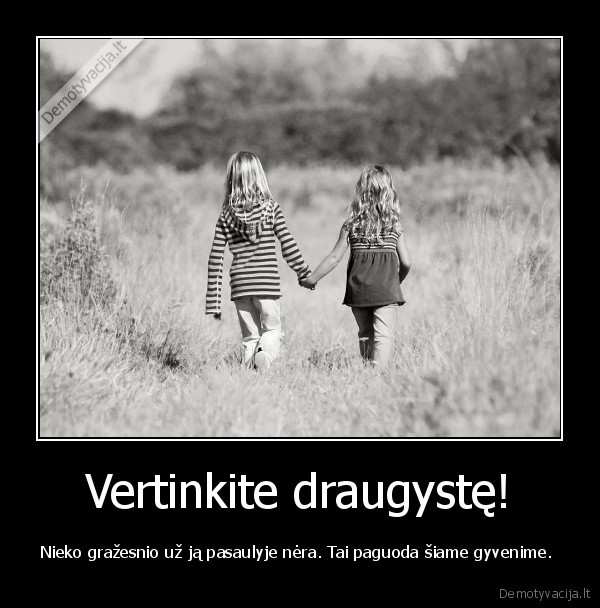 Vertinkite draugystę!