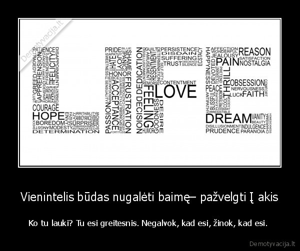 Vienintelis būdas nugalėti baimę– pažvelgti Į akis