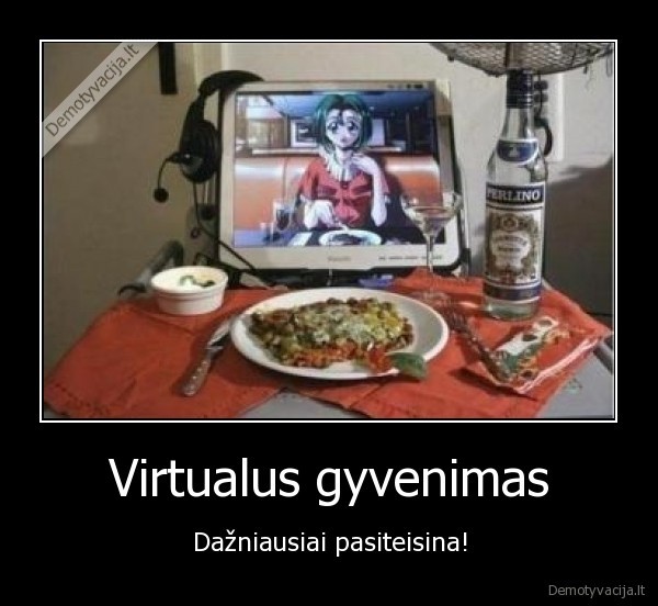 nolifer, virtualus, gyvenimas, maistas, anime