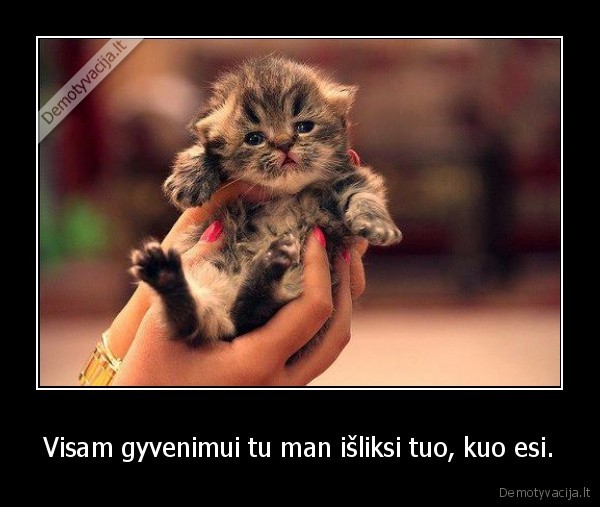 Visam gyvenimui tu man išliksi tuo, kuo esi.