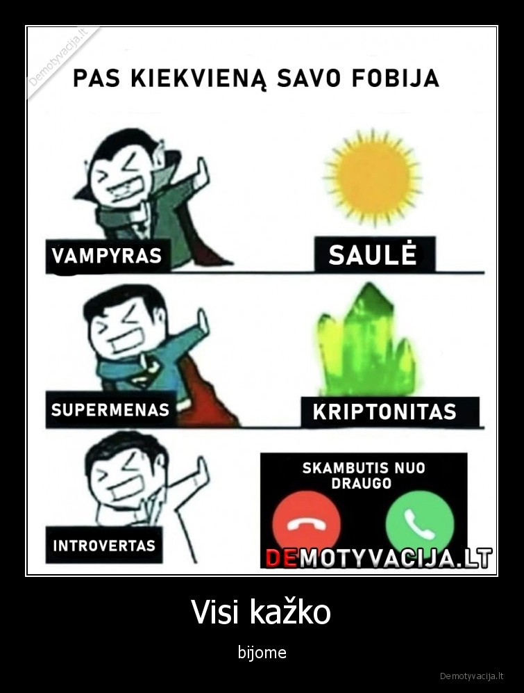 baimes,fobijos,introvertai