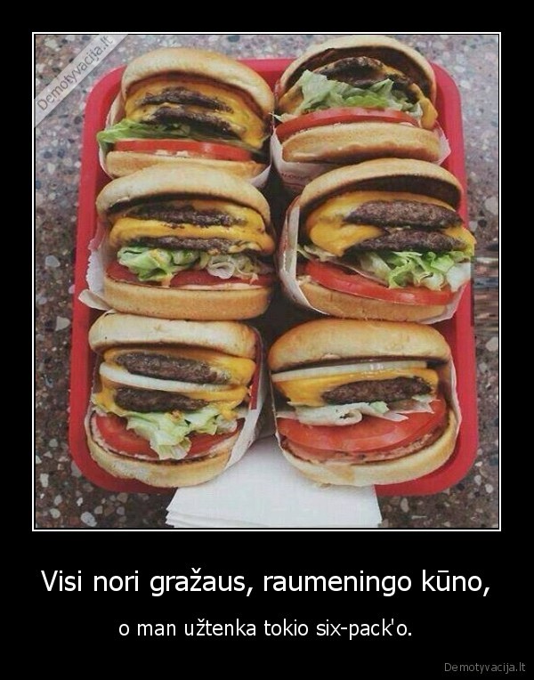 grazus, kunas,raumenys,six, packas,burgeriai,mesainiai