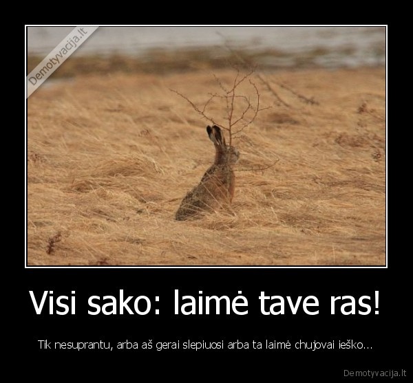 Visi sako: laimė tave ras!