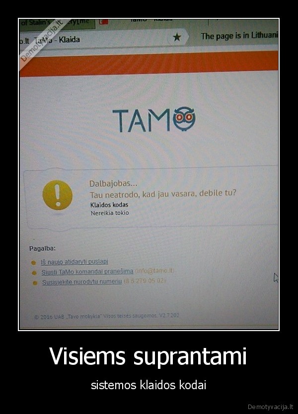sistema,tamo,kodas