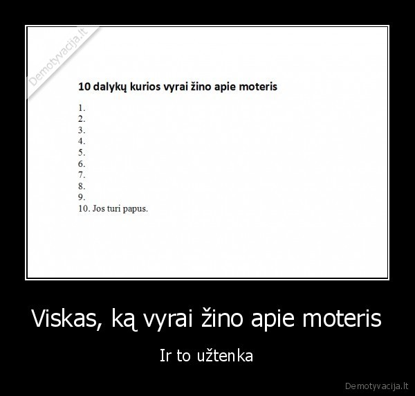 Viskas, ką vyrai žino apie moteris